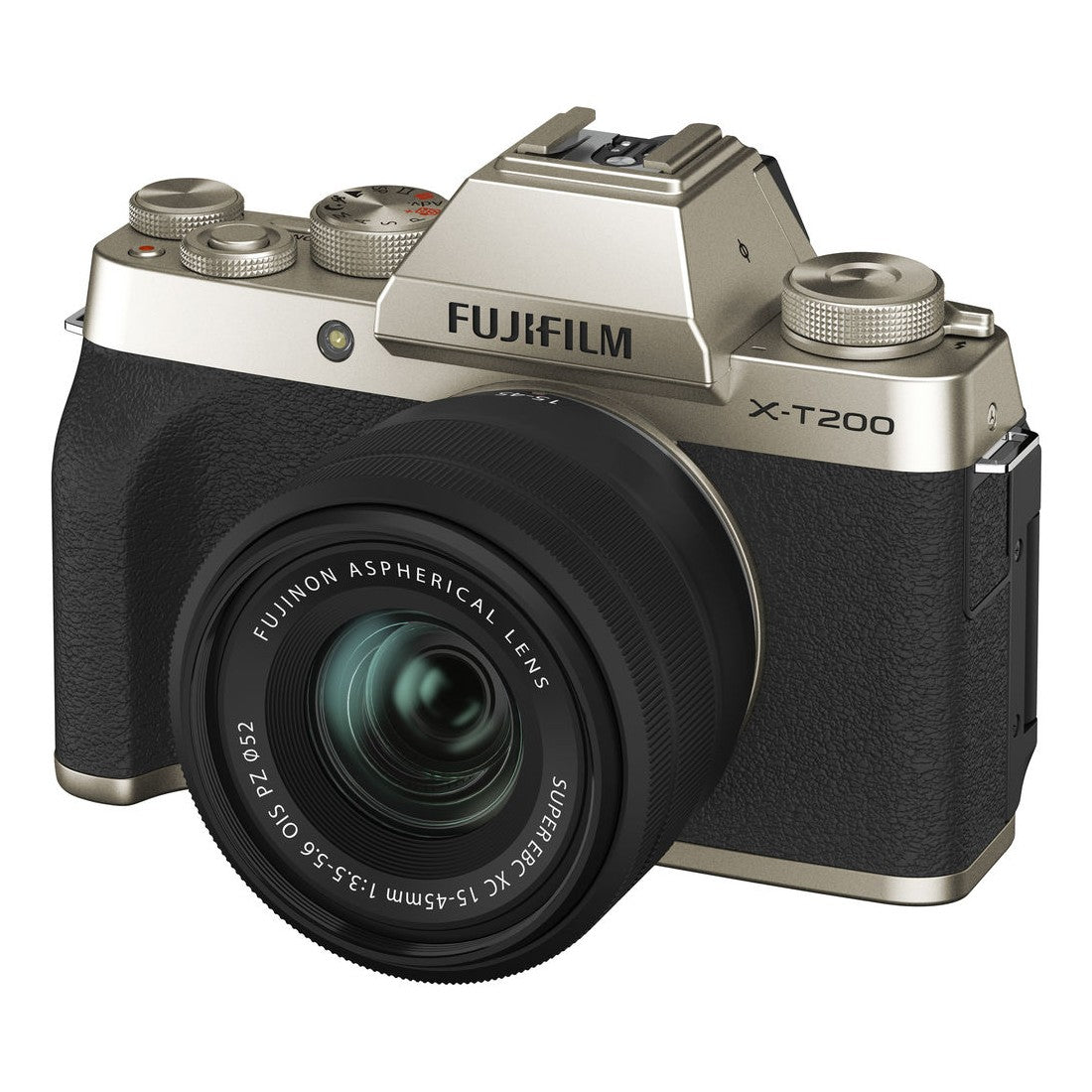 Fujifilm X-T200 Mirrorless Digital Camera and 15-45mm Lens in Champagne Gold