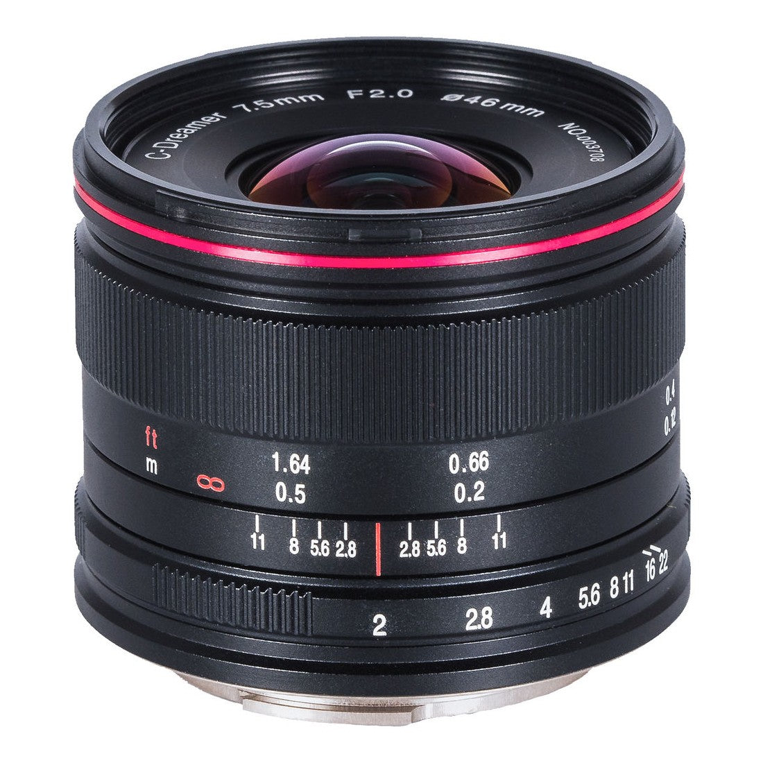 7.5mm f/2 MFT Lens (Ultra-Light Version) for Micro Four Thirds in Black