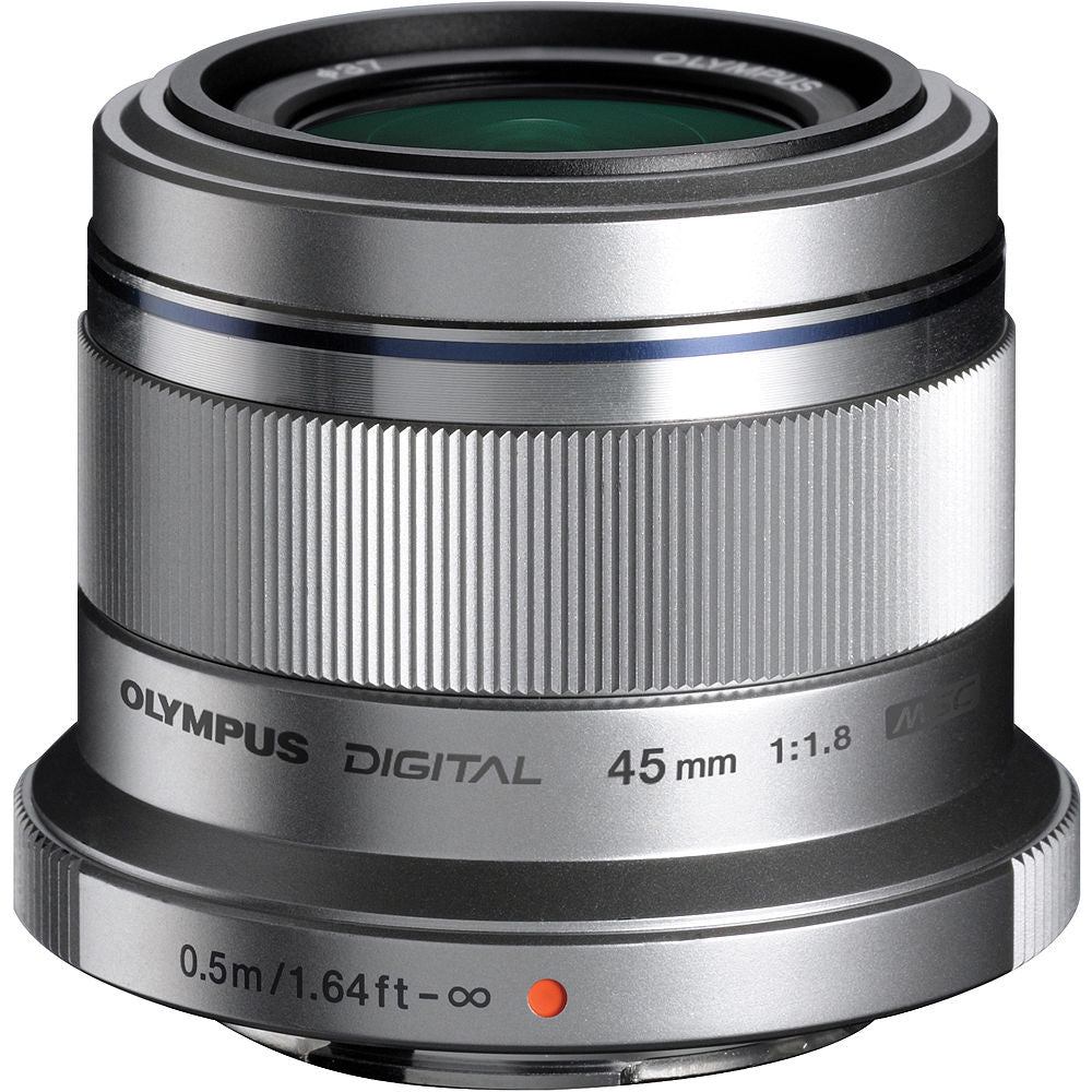 Olympus M.ZUIKO DIGITAL ED 45mm f/1.8 Lens in Silver