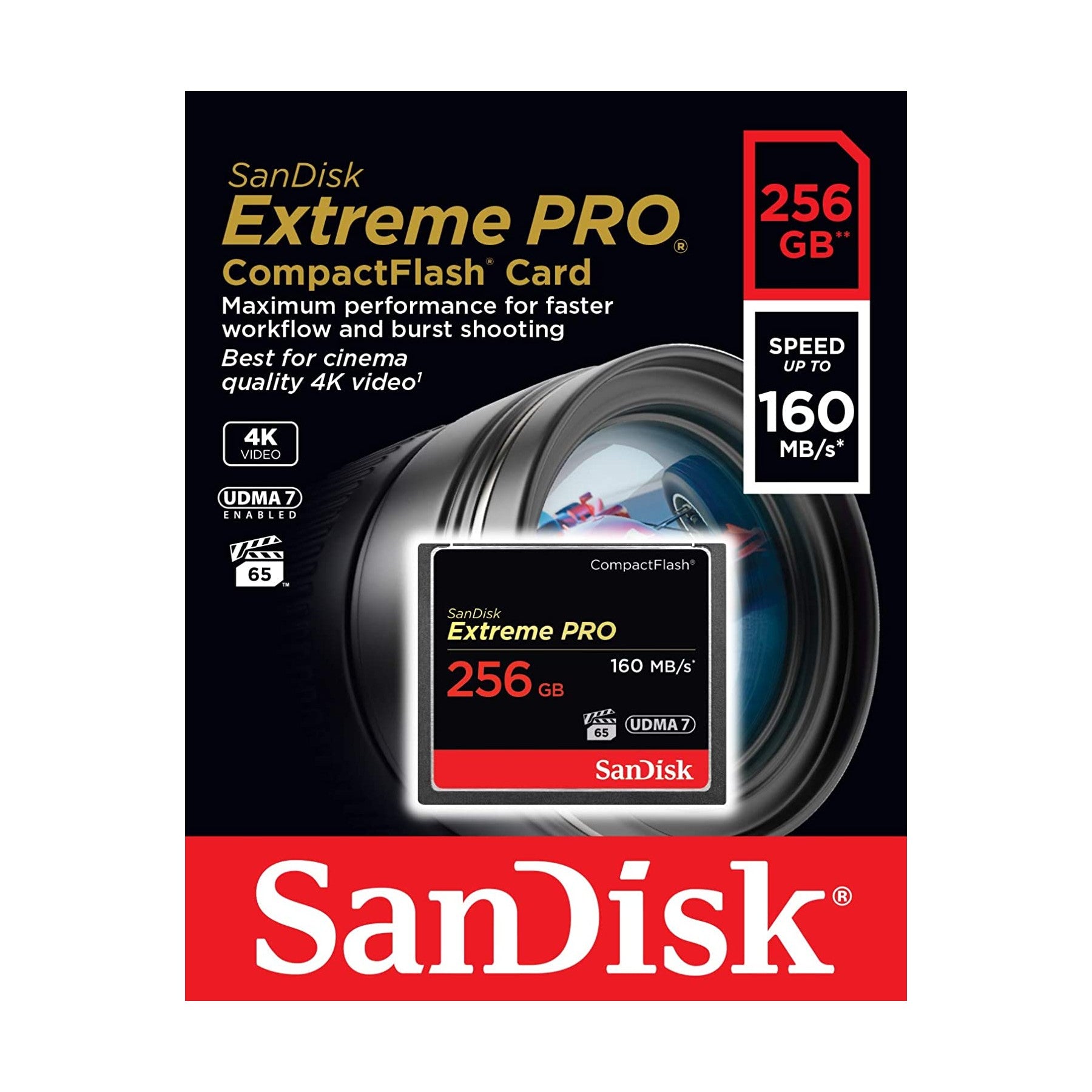 SanDisk 256GB Extreme Pro CompactFlash Memory Card (160MBs)