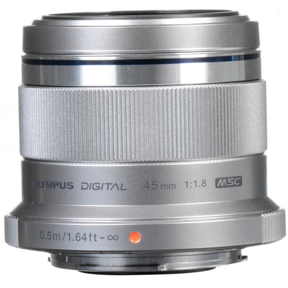 Olympus M.ZUIKO DIGITAL ED 45mm f/1.8 Lens in Silver