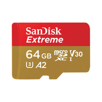 SanDisk 64GB Extreme UHS-I microSDXC Memory Card with SD Adapter